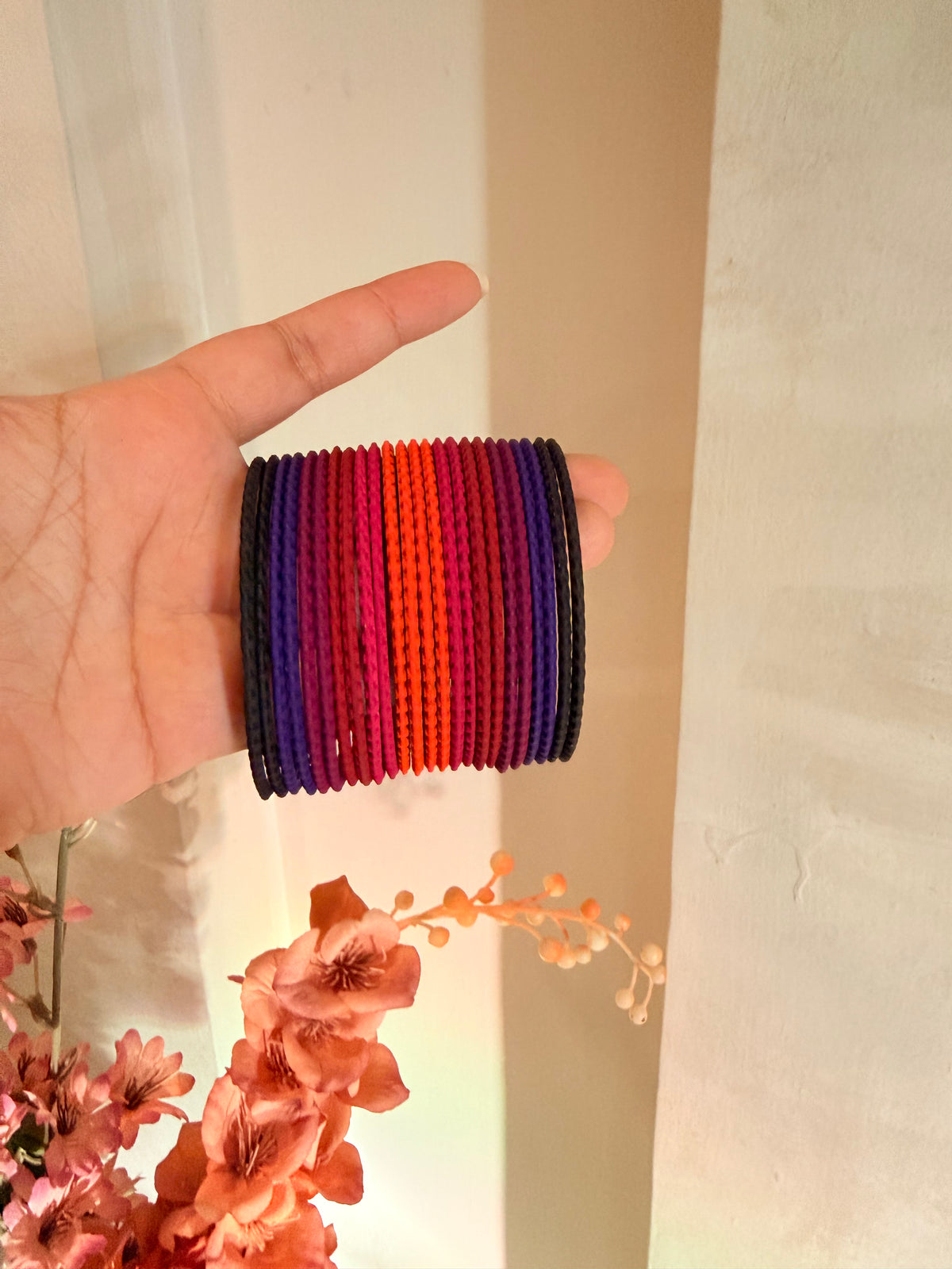 Multi vibrant metal bangles