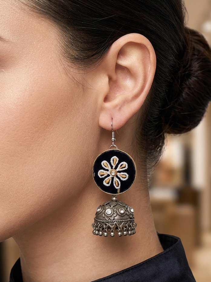 Black Oxidize jhumki hhe-26-124