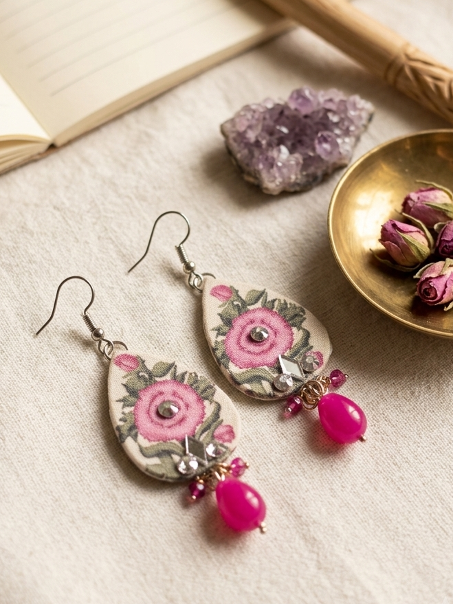 Floral drop earings Hhe-26-97