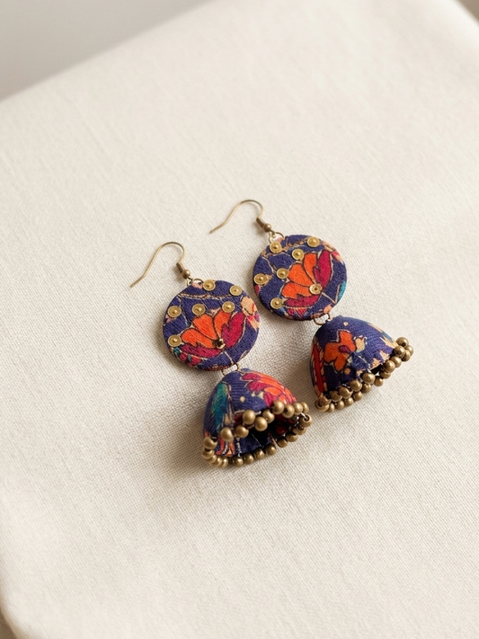 Blue flora jhumka hhe-26-99