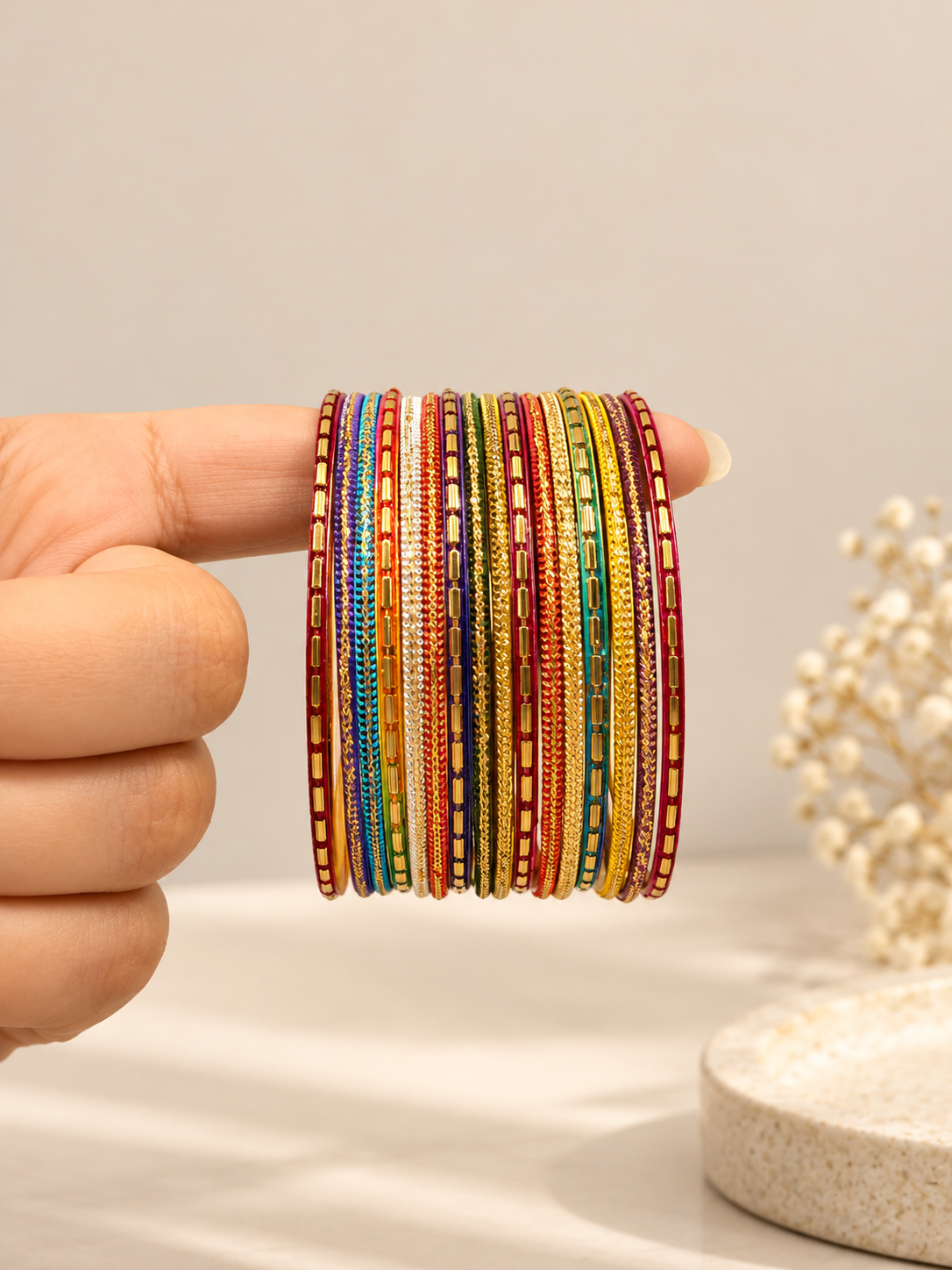 Metal color bangles