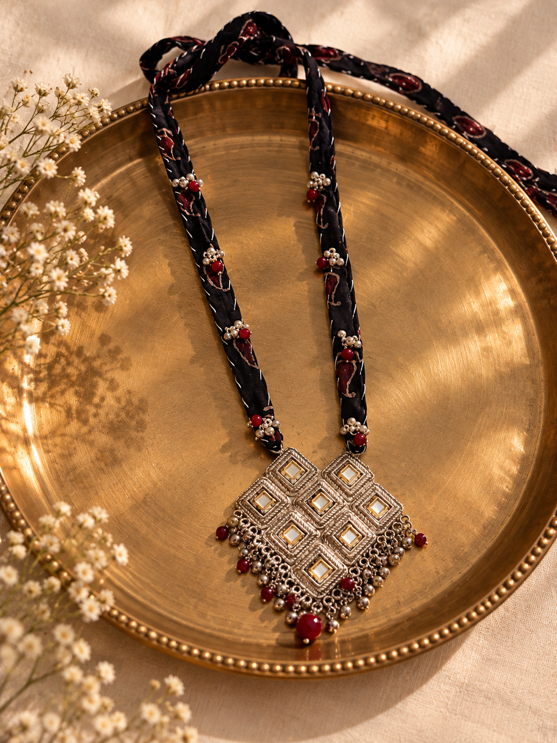 Ajrak antique necklace