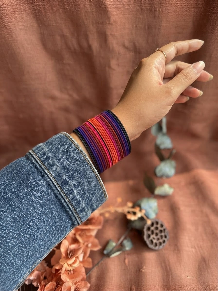 Multi vibrant metal bangles