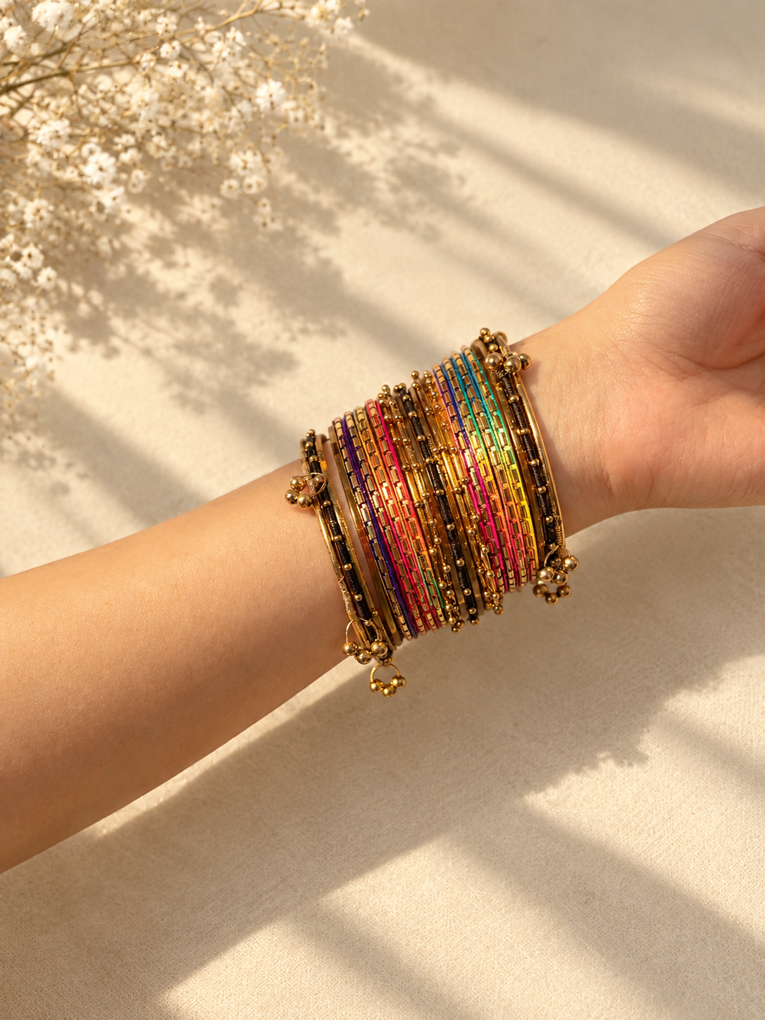 Metal multi color bangles