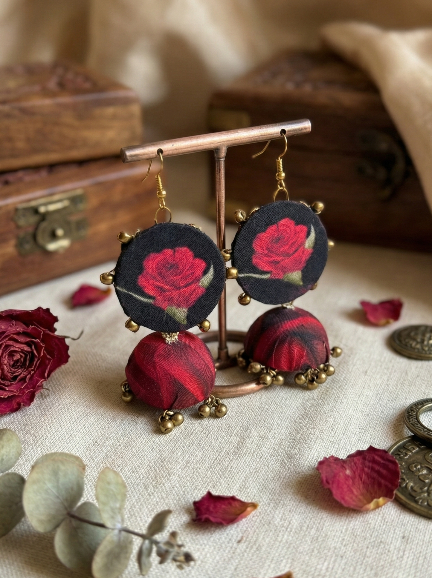Black & Pink  Jhumki Earrings | Pakistani Ethnic Earrings hhe-26-03