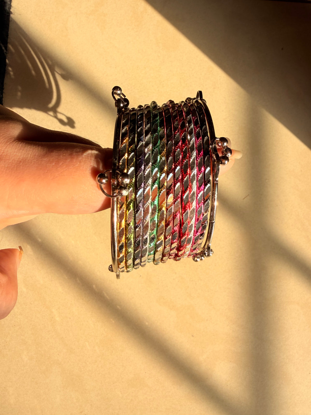 Metal mirror bangles hub-26-279