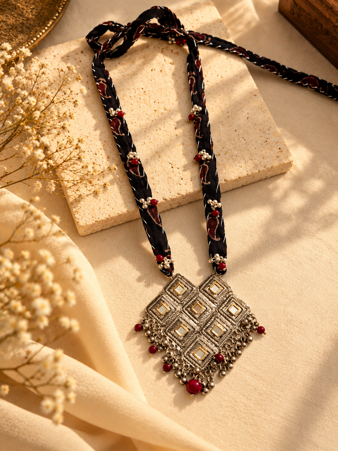 Ajrak antique necklace