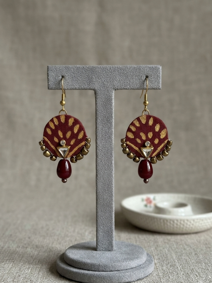 The Maroon Heritage Drop Earrings hhe-24-52