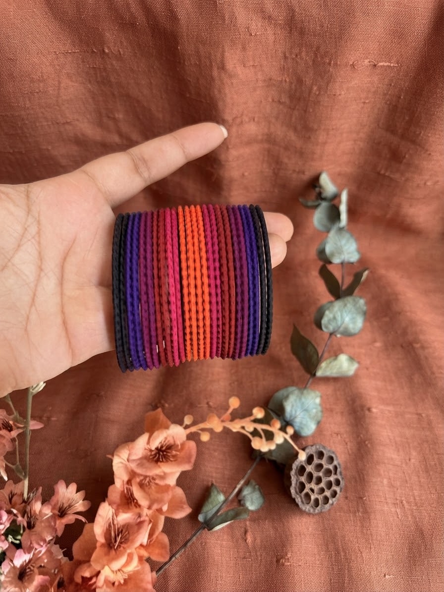Multi vibrant metal bangles