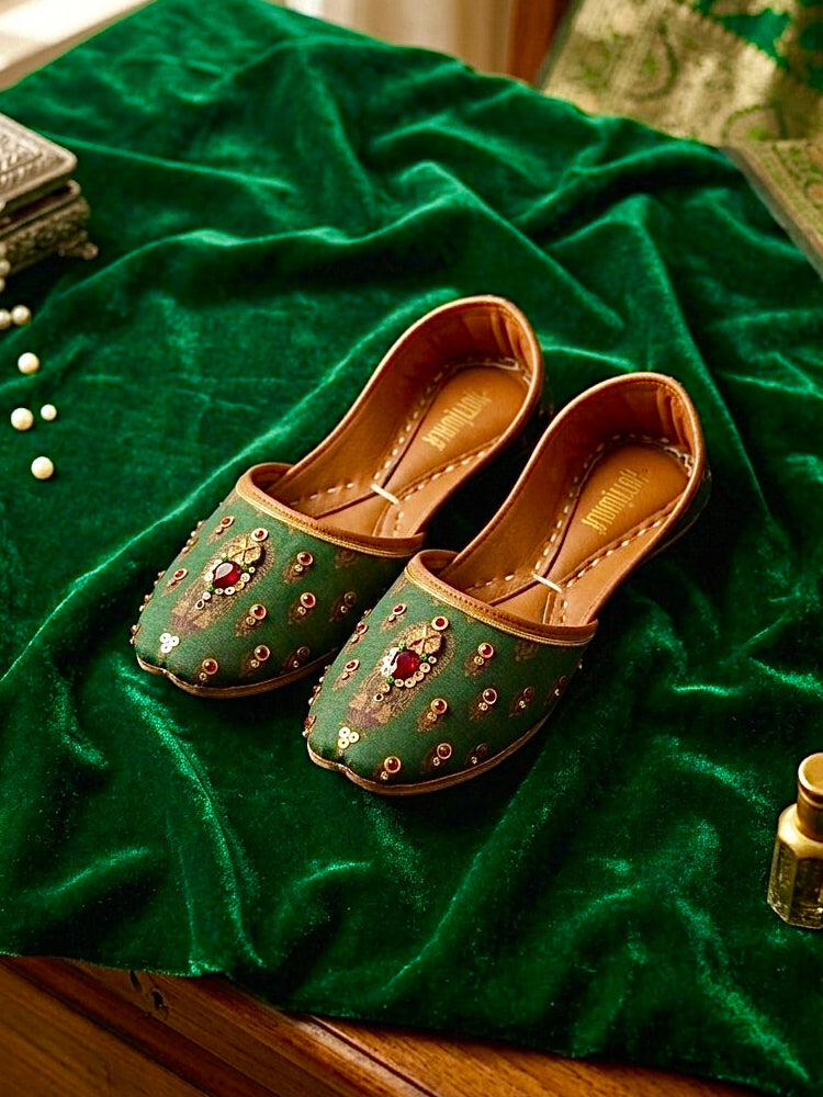 Green nawabi khussa hhk-26-603