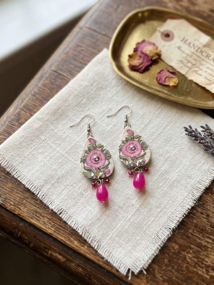Floral drop earings Hhe-26-97