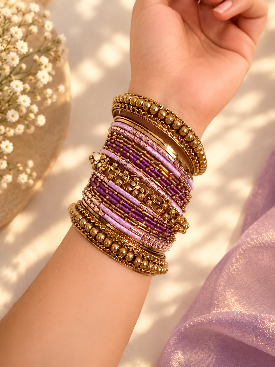 Purple desi look bangles