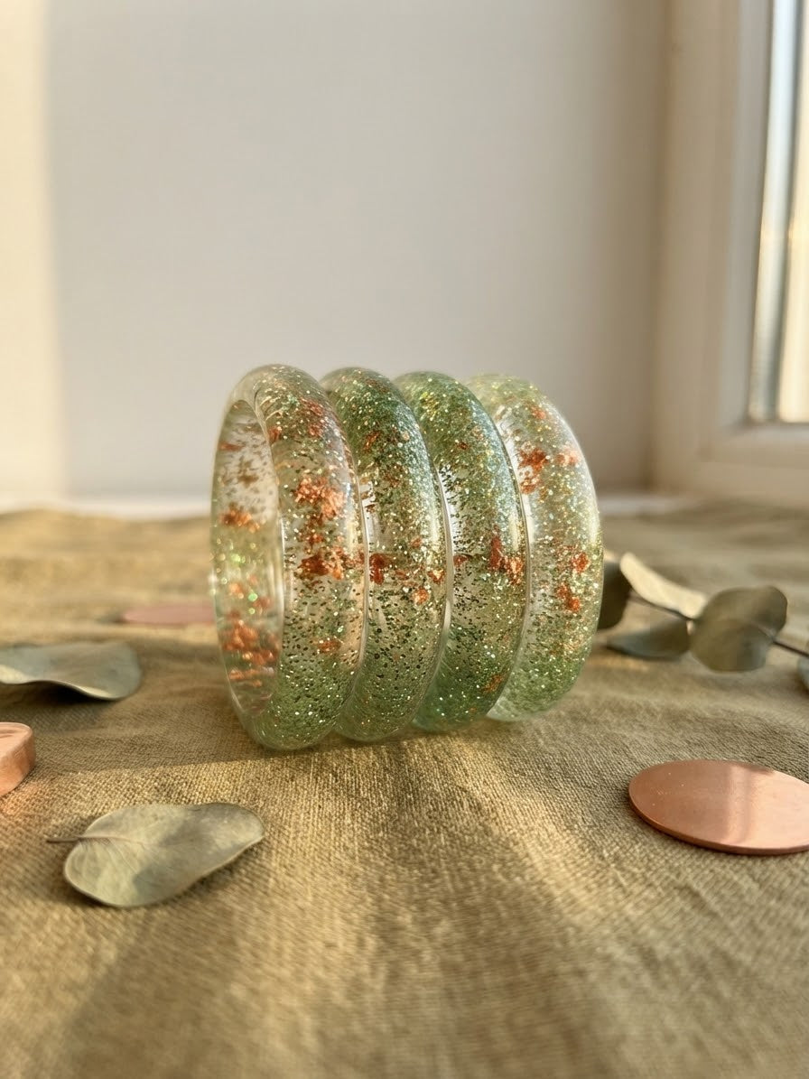 Pink glitter glass bangles hhg-26-280