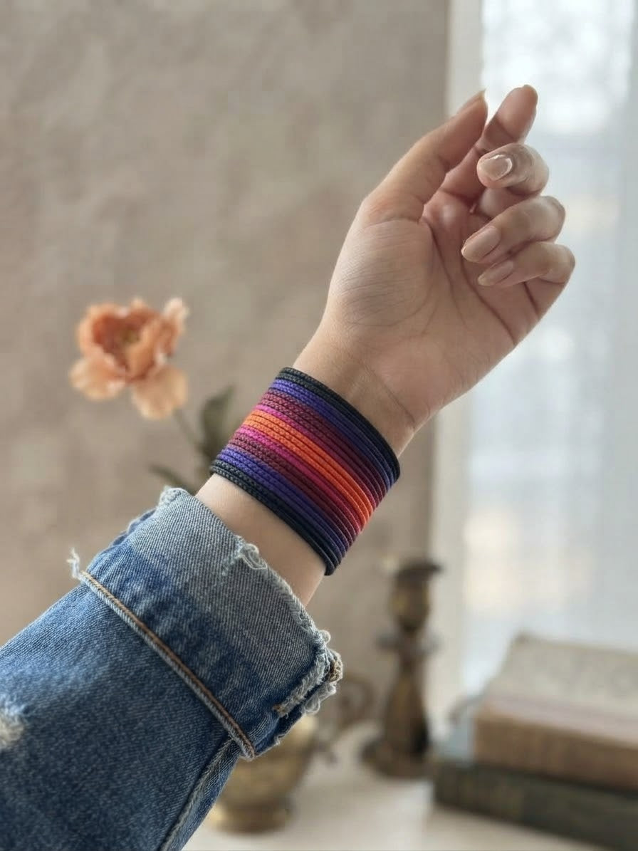 Multi vibrant metal bangles