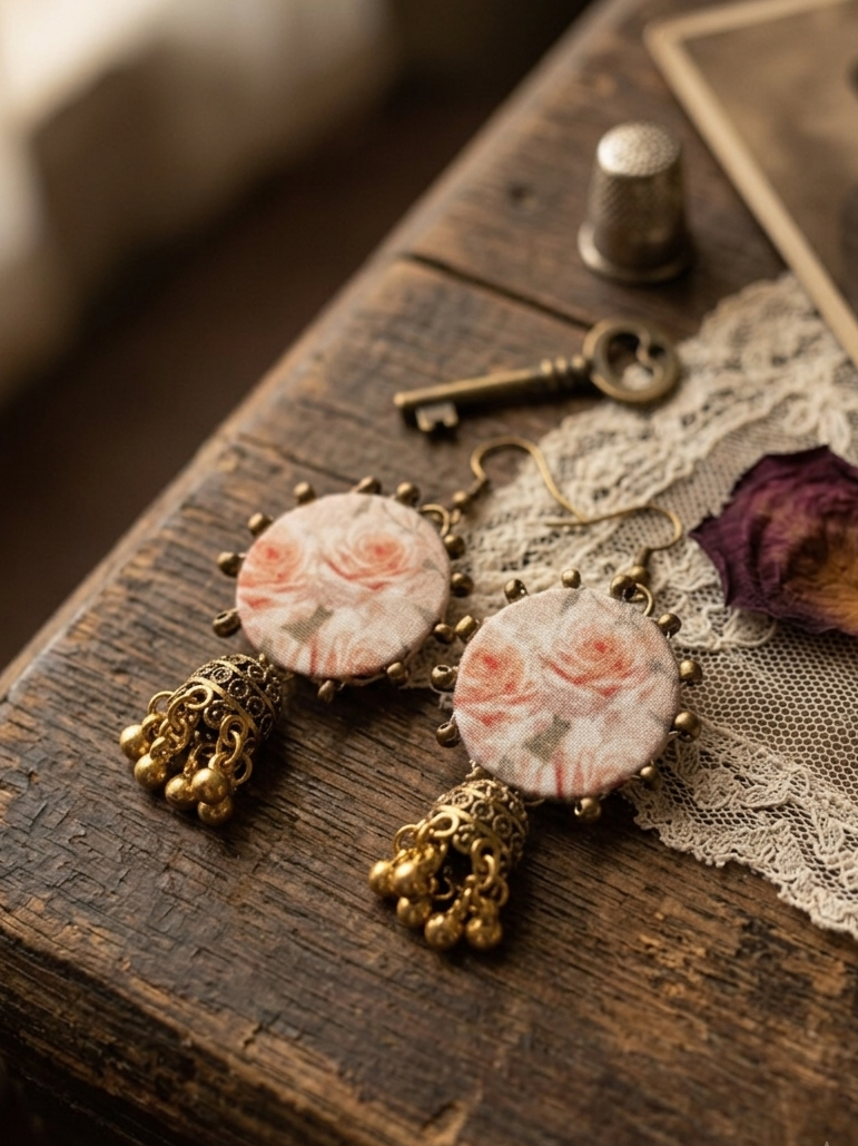 White floral jhumki hhe-26-117