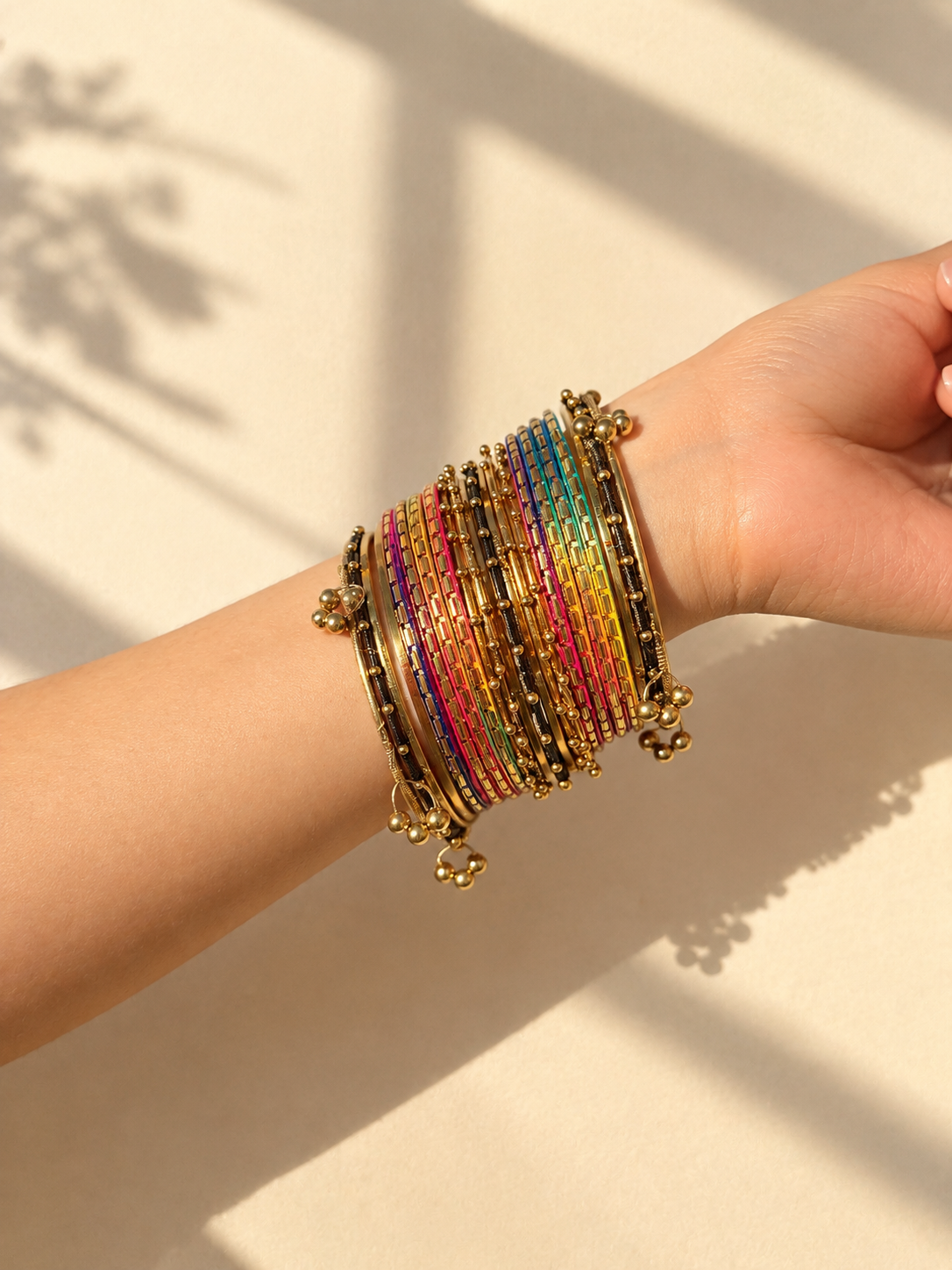 Metal multi color bangles