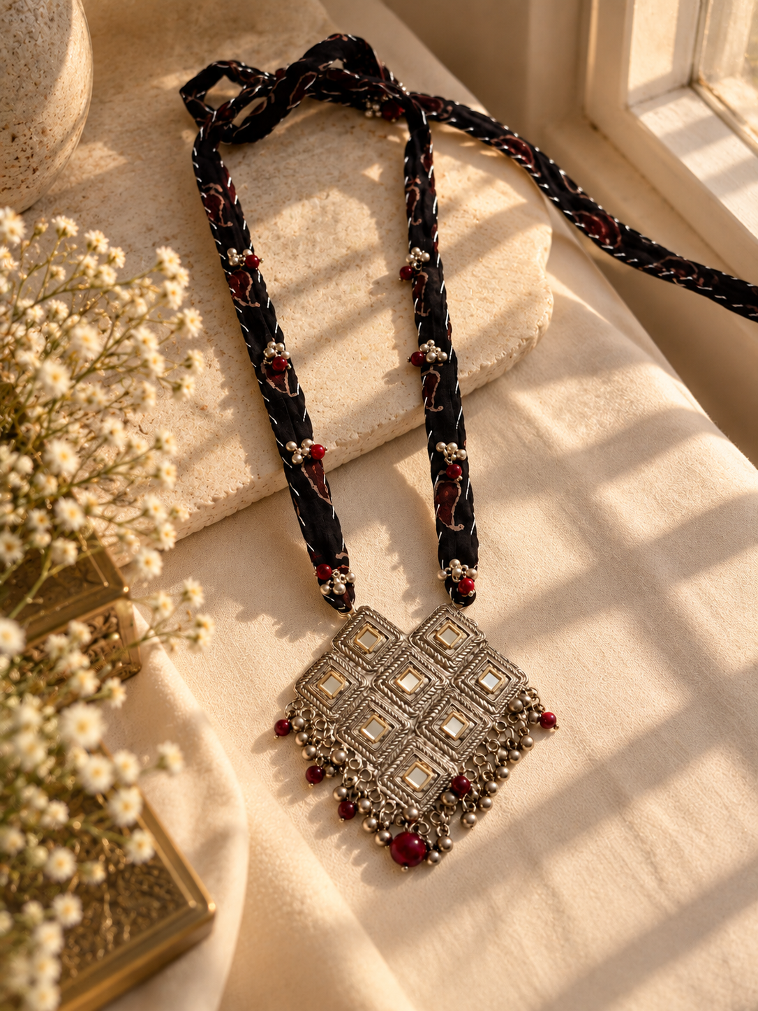 Ajrak antique necklace