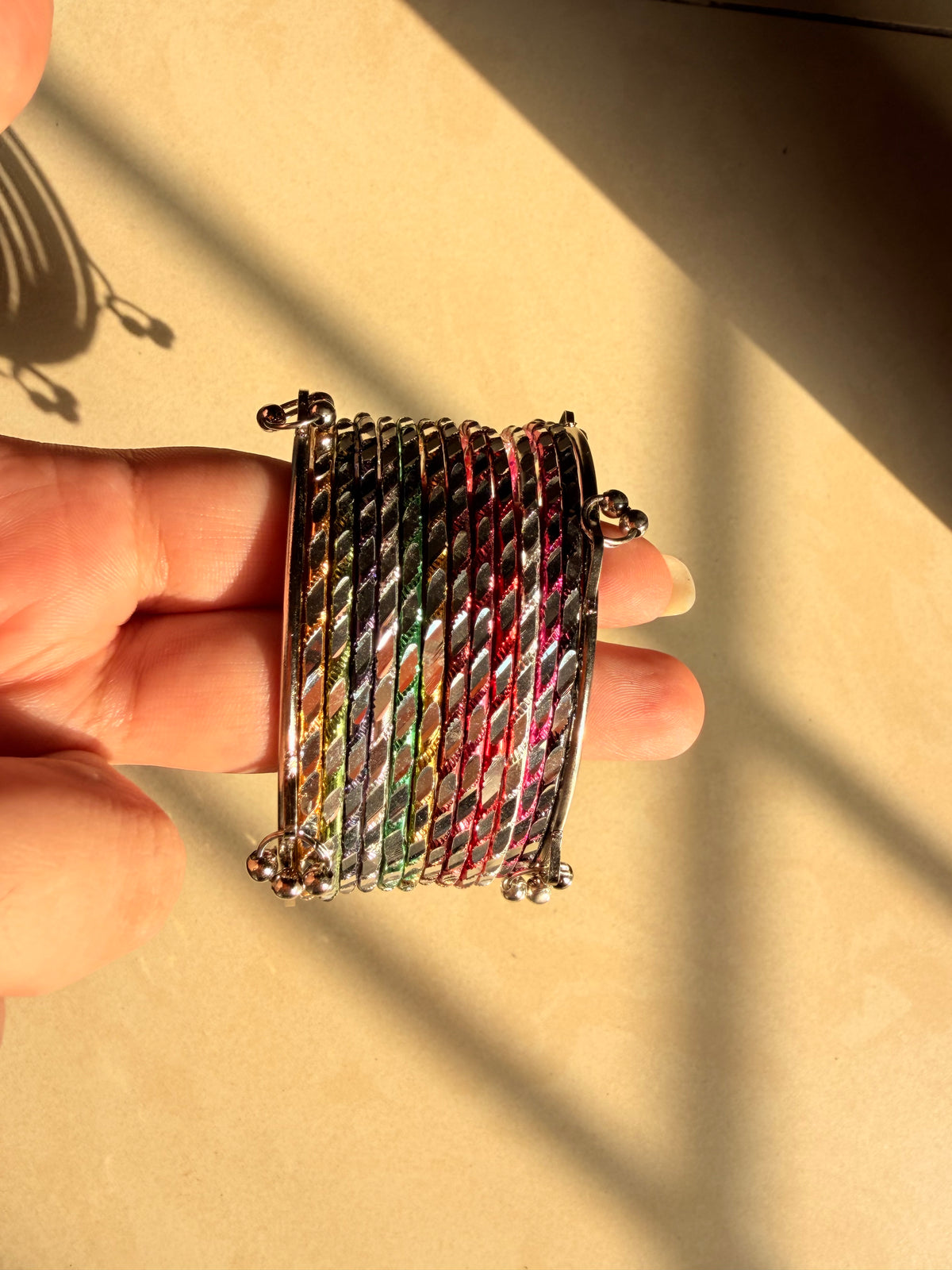 Metal mirror bangles hub-26-279