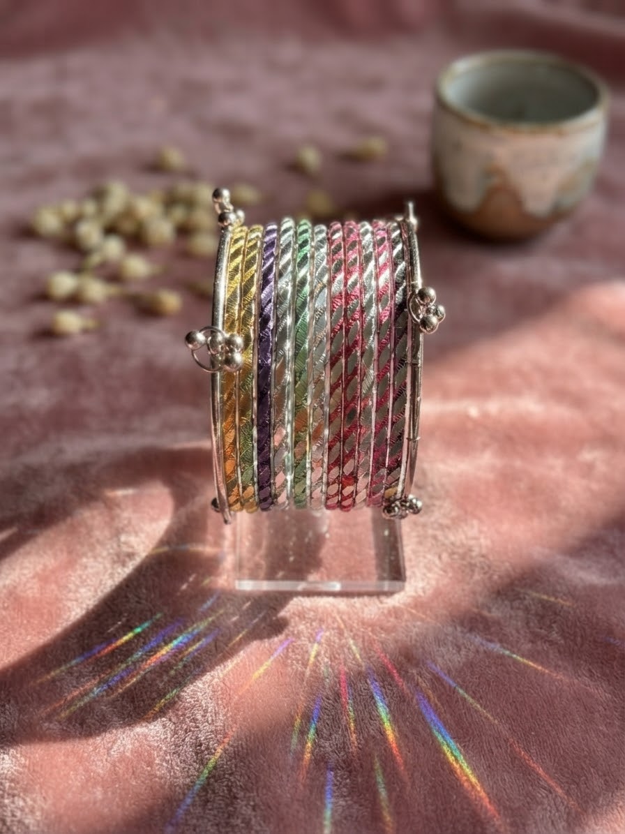 Metal mirror bangles hub-26-279