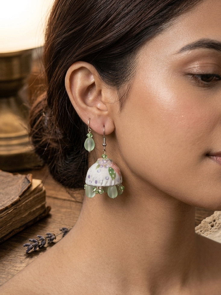 Floral  jellyfish earrings hhe-26-