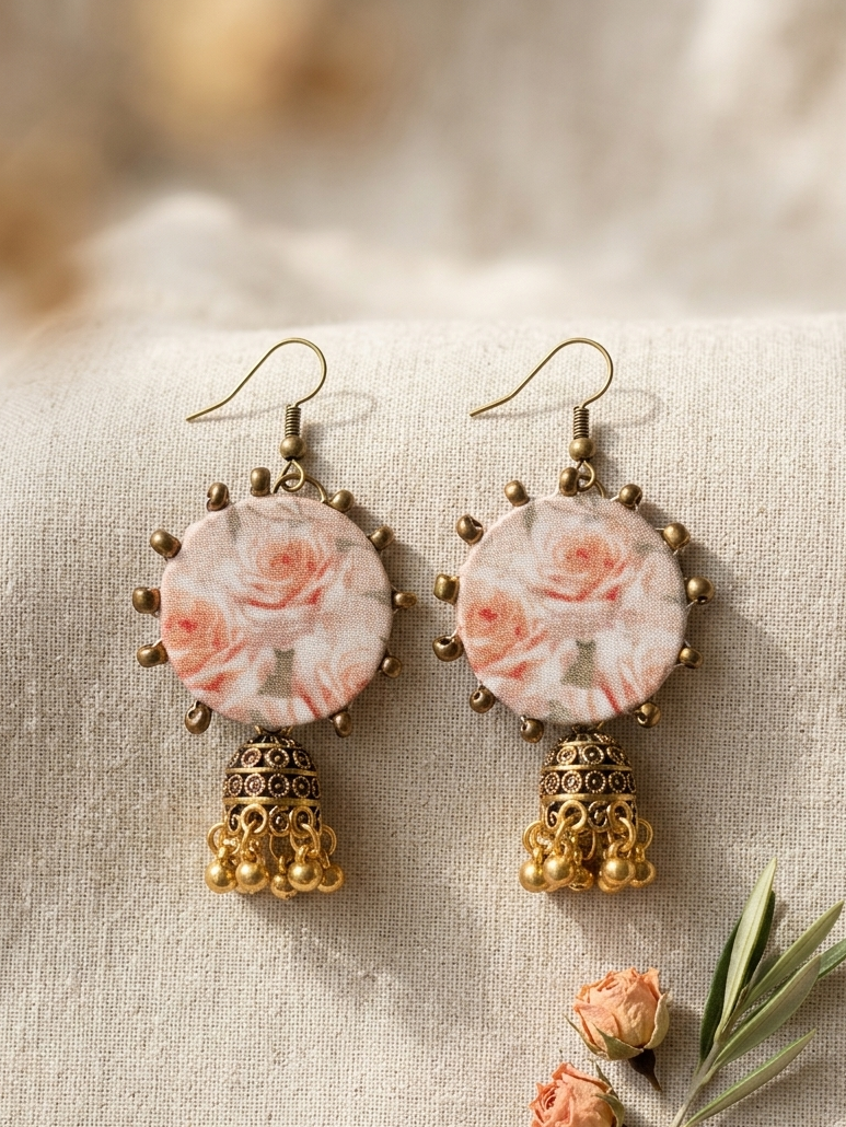 White floral jhumki hhe-26-117