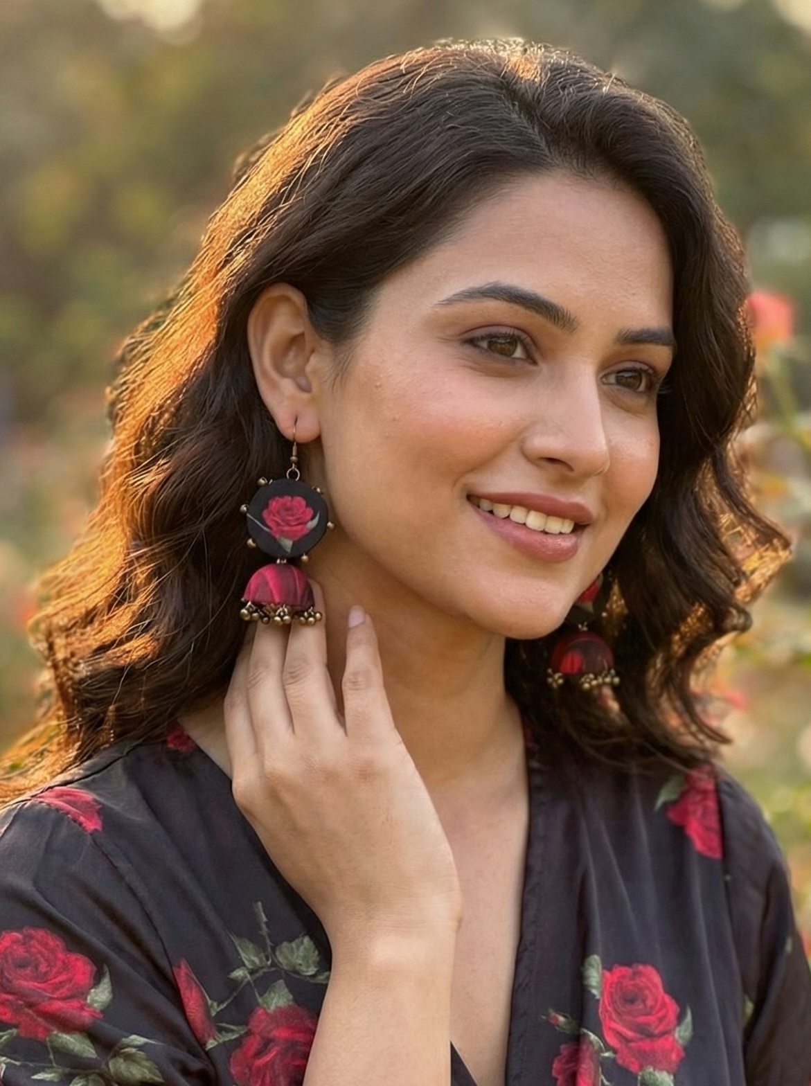 Black & Pink  Jhumki Earrings | Pakistani Ethnic Earrings hhe-26-03