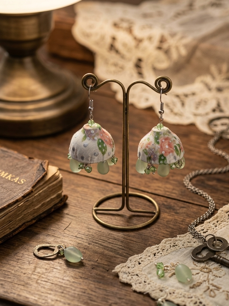 Floral  jellyfish earrings hhe-26-