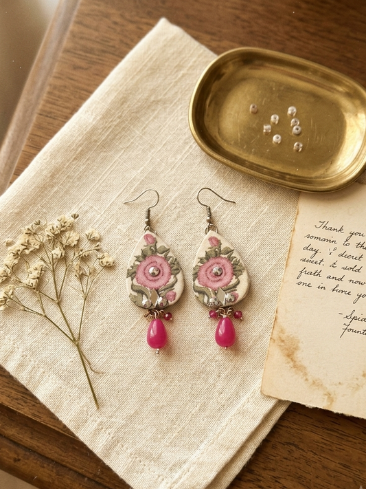 Floral drop earings Hhe-26-97