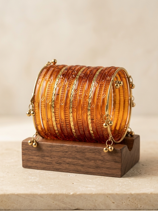 Pakistani rust glass bangles hhg-26-01