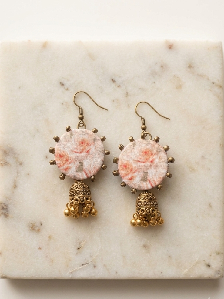 White floral jhumki hhe-26-117