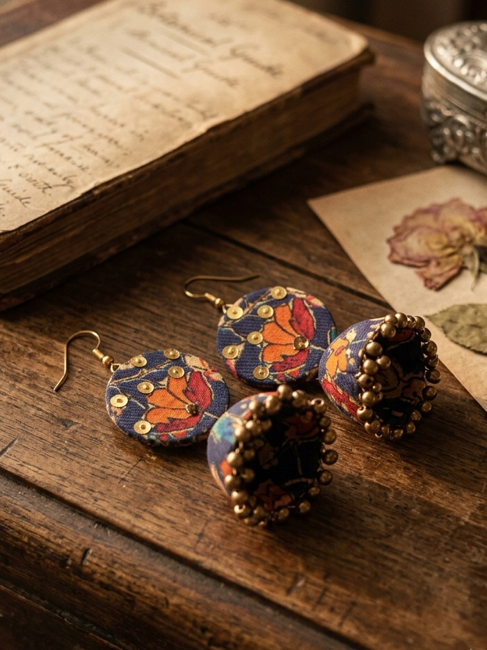 Blue flora jhumka hhe-26-99