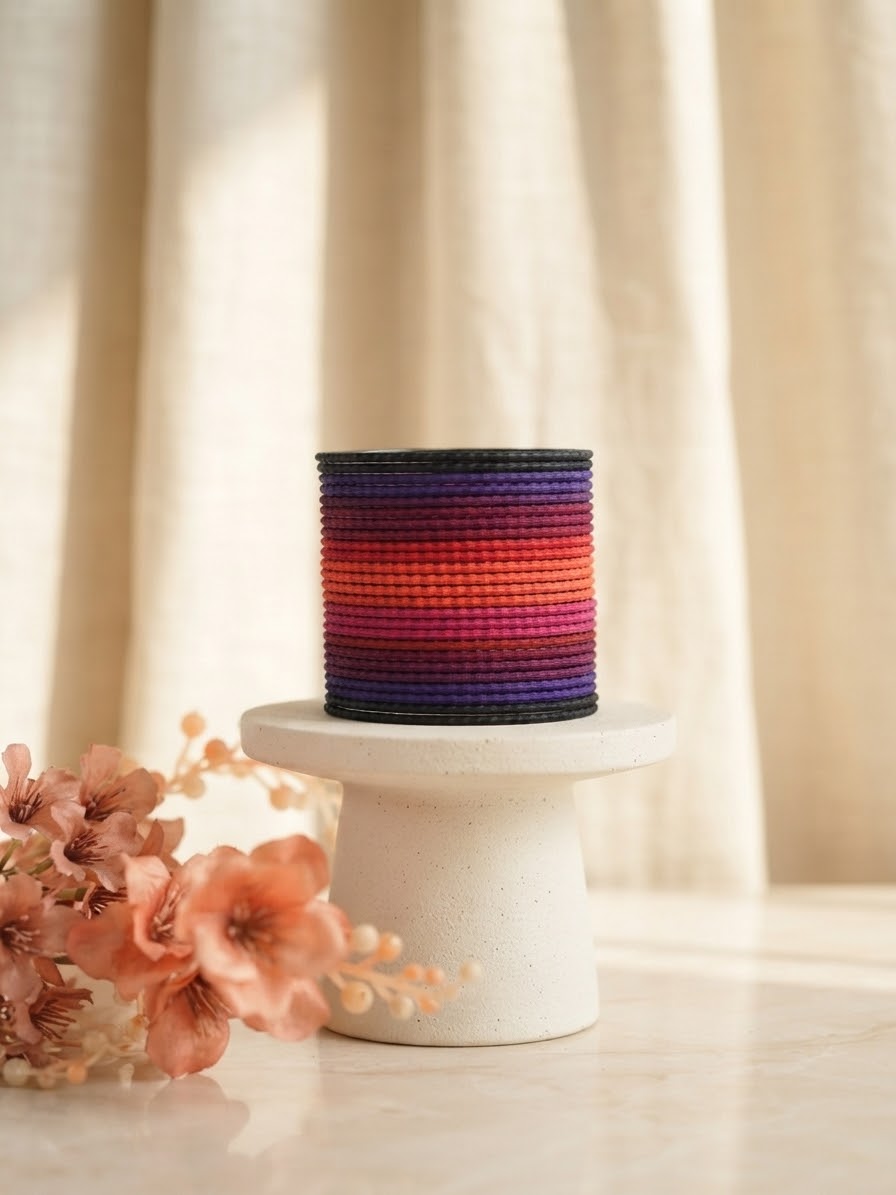 Multi vibrant metal bangles