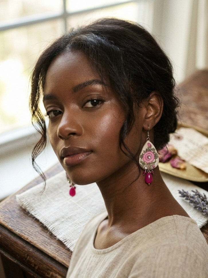 Floral drop earings Hhe-26-97