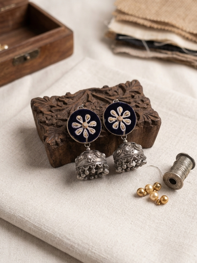 Black Oxidize jhumki hhe-26-124
