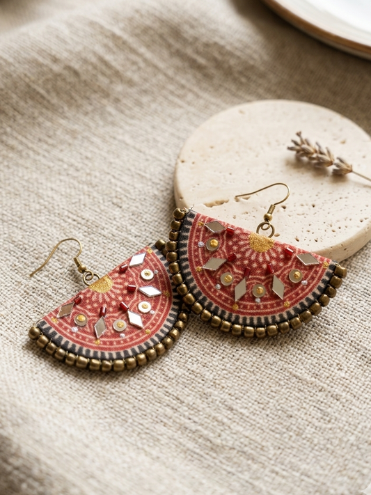 Handcrafted ajrak Earrings – HHE-24-43