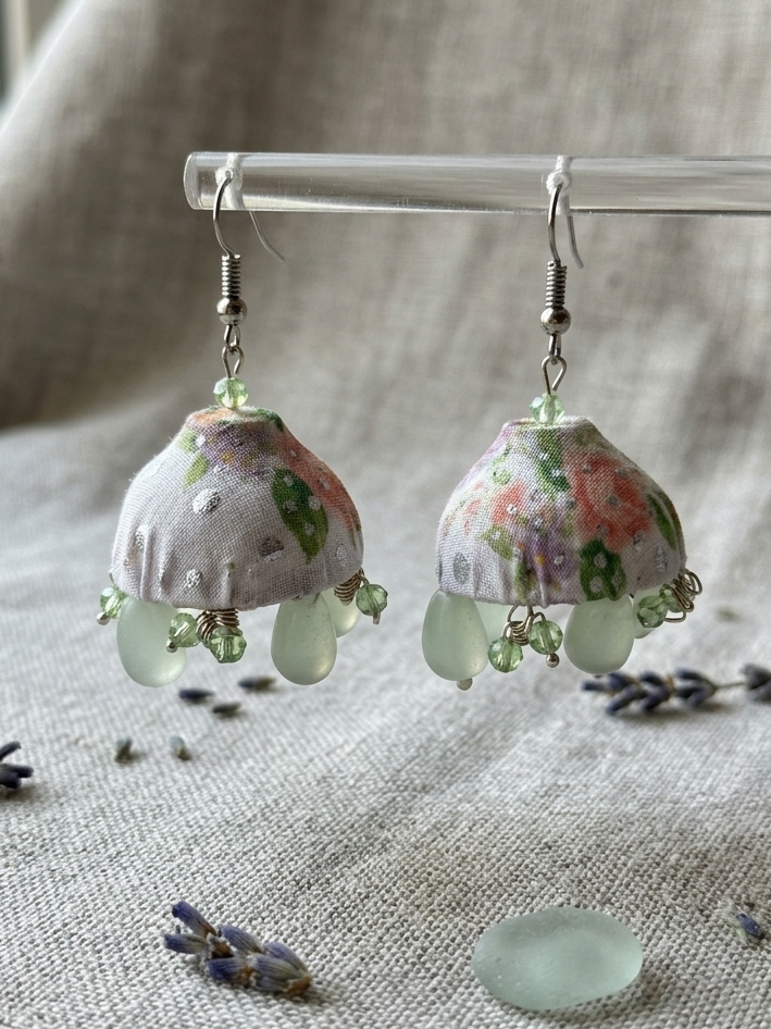 Floral  jellyfish earrings hhe-26-