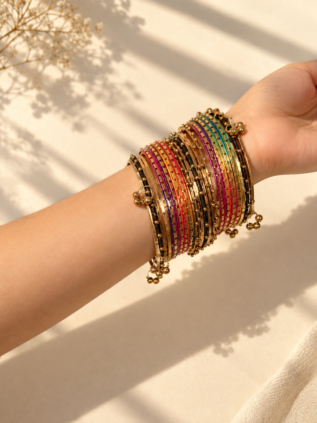 Metal multi color bangles