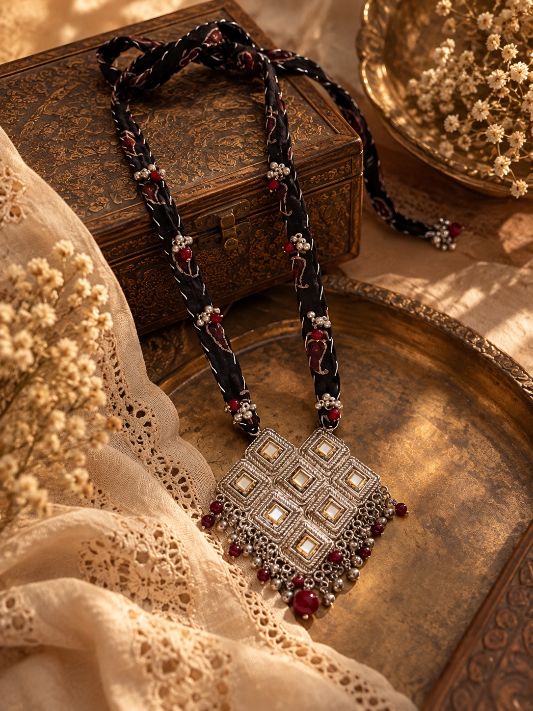 Ajrak antique necklace