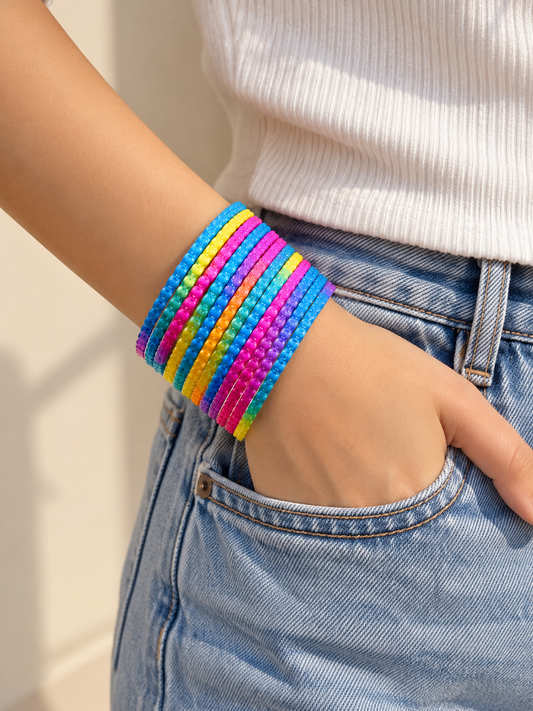 Rainbow genze glass bangles