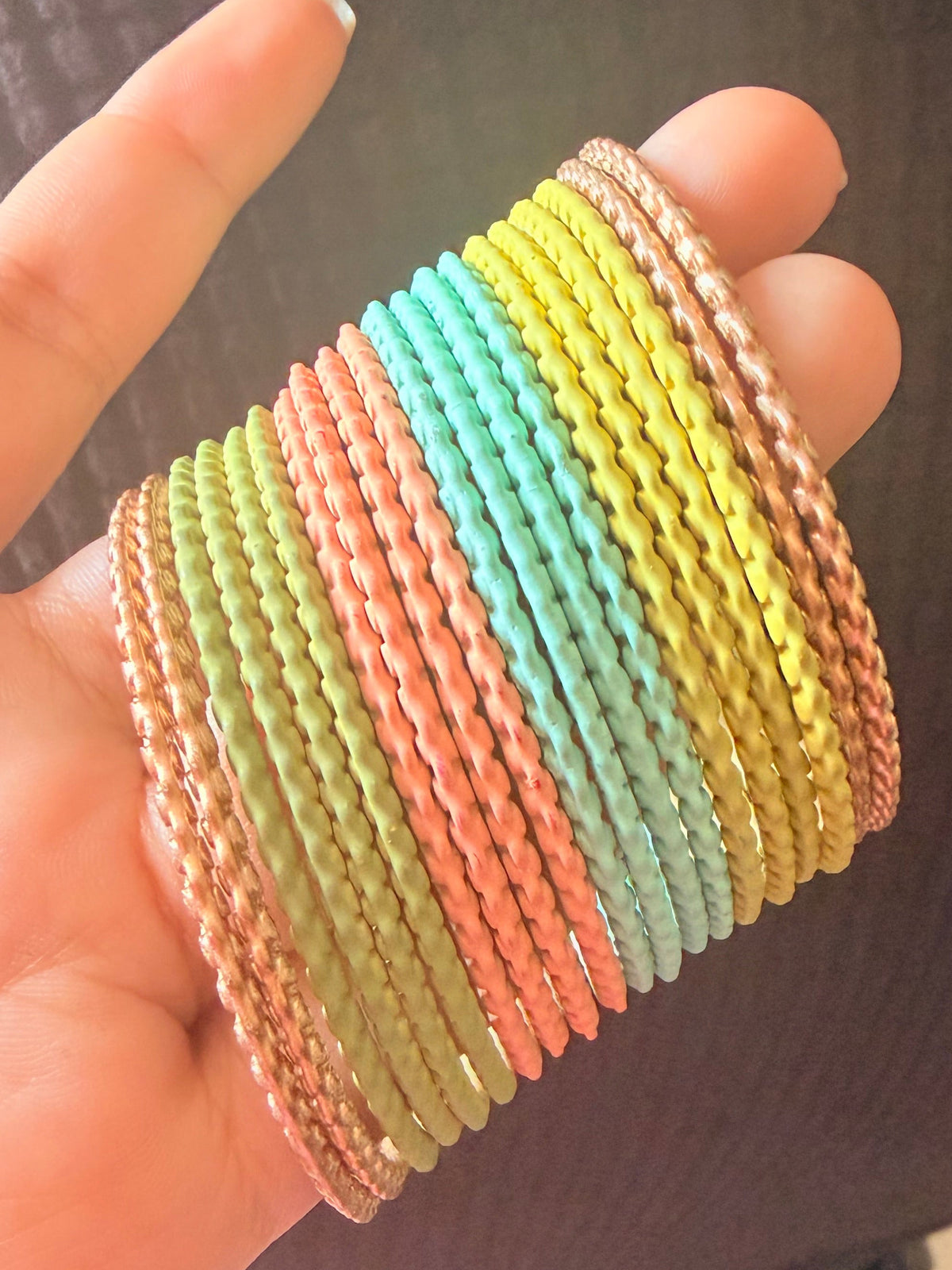 Pastel aesthetic metal bangles hhb-26-289