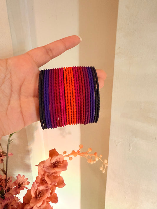 Multi vibrant metal bangles