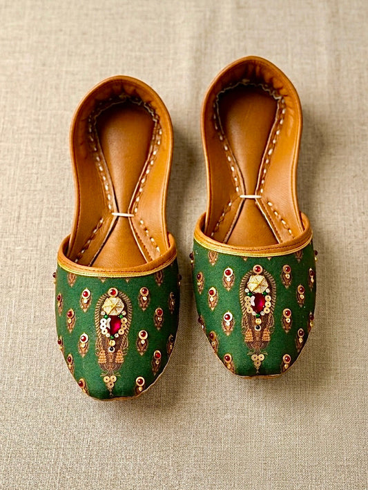 Green nawabi khussa hhk-26-603