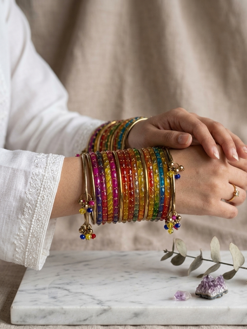 Indian rainbow rain drop bangles hhg-26-05