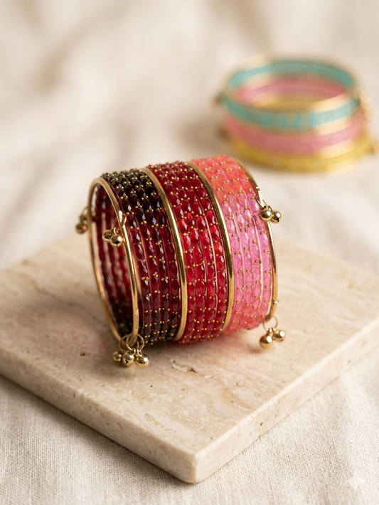 Indian rain drop bangles shades of red hhg-26-09