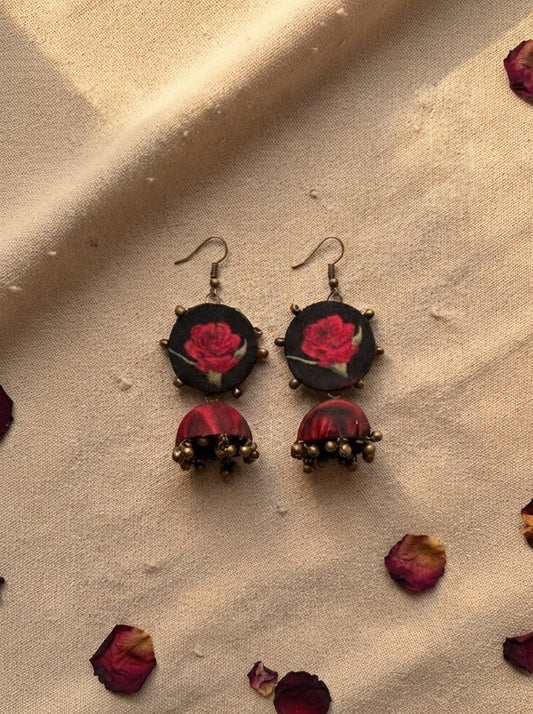 Black & Pink  Jhumki Earrings | Pakistani Ethnic Earrings hhe-26-03