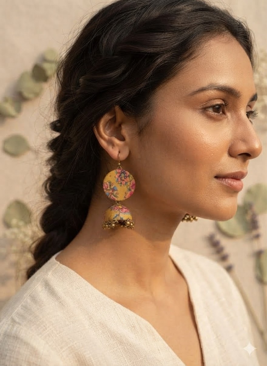 Mustard flowers jhumka hhe-24-50
