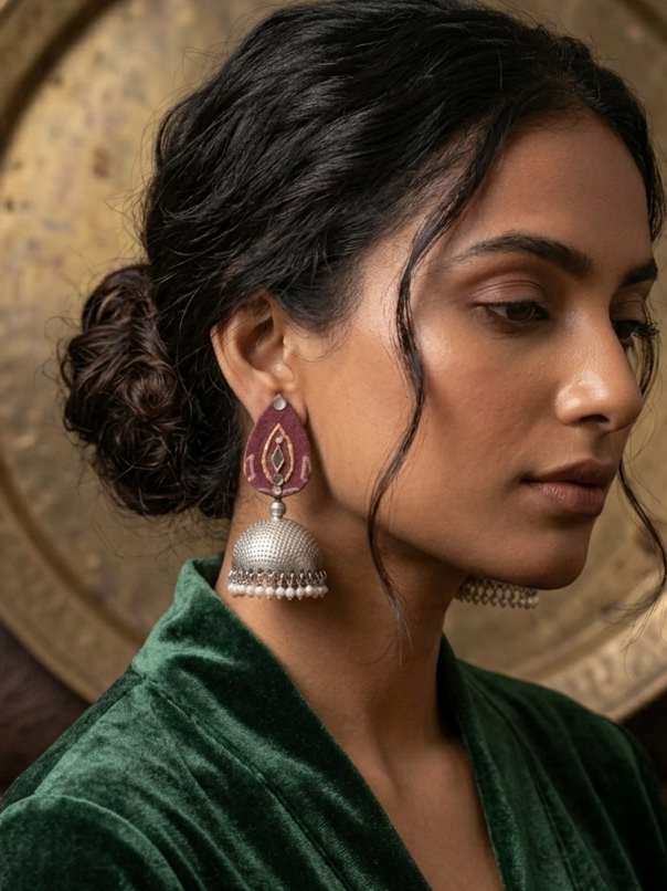 Traditional Pakistani Jhumki Earrings | Ethnic Earrings hhe-26-71