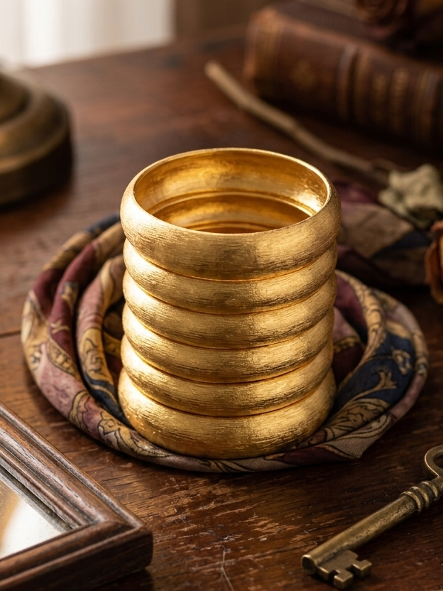 Maharani golden metal bangles hhb-26-117