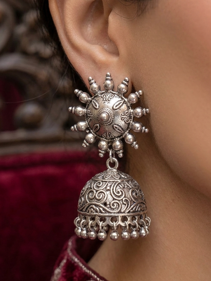 Sun metal Oxidize earings hhe-26-93