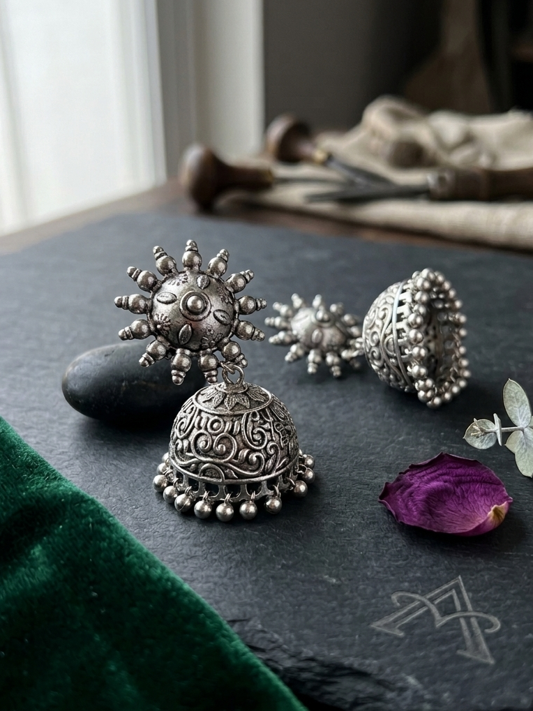 Sun metal Oxidize earings hhe-26-93